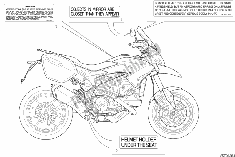 All parts for the Posizionamento Targhette of the Ducati Hypermotard Hyperstrada USA 821 2014